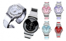 Mickey Mouse Crystal Face Watch Bracelet Cuff Womens Girls Kids Ladies, 17.95, Groupon,