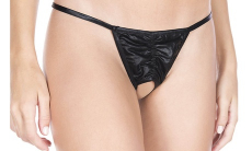 Music Legs Women’s Crotchless Mesh Wet-Look Panties, 10.99,